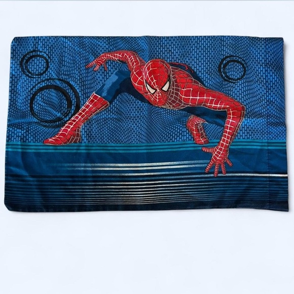 Vintage Rare Spider-Man Action Pillowcase Single Marvel Comic Bedding - Picture 2 of 4